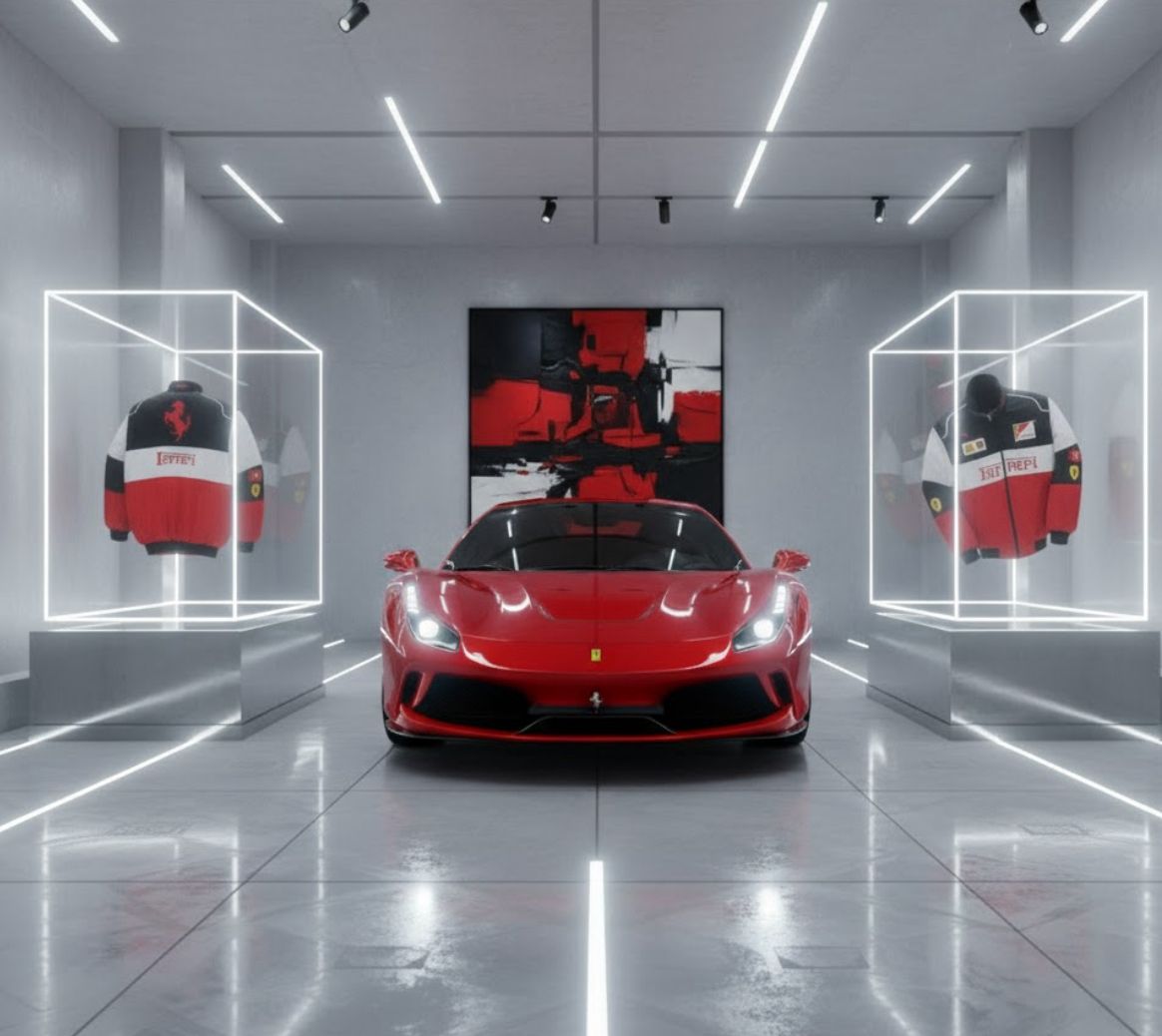 ferrari red white black jacket
